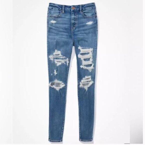 AE Ne(X)T Level Patched Curvy High-Waisted Jegging Size 8 X-Short - Picture 1 of 10